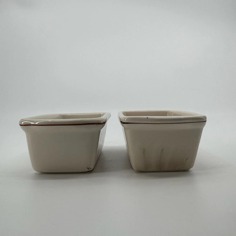 Garden Ridge Penguin Mini Loaf Pans SET of 2 Ceramic Christmas Bakeware Holiday
